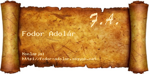 Fodor Adolár névjegykártya